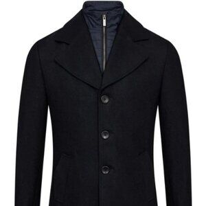 Bruun & Stengade Coat - Size L - Slim Fit - Navy